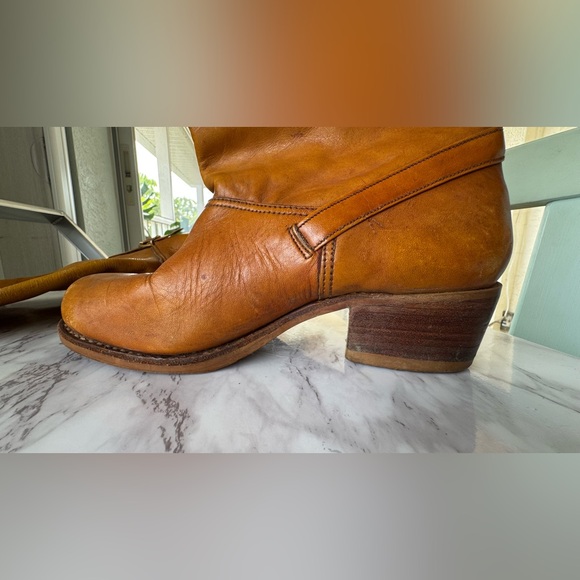 Vintage made in Brazil brown leather heeled boots size 7.5 - Picture 5 of 16